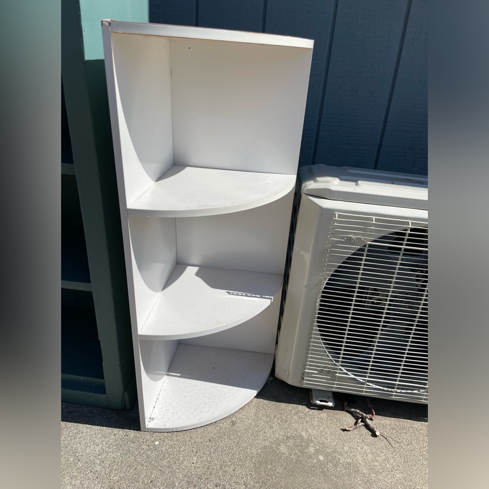 White Corner Shelf Unit